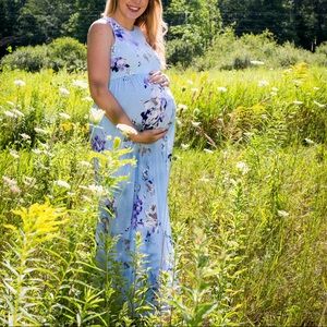 Floral sleeveless maxi dress